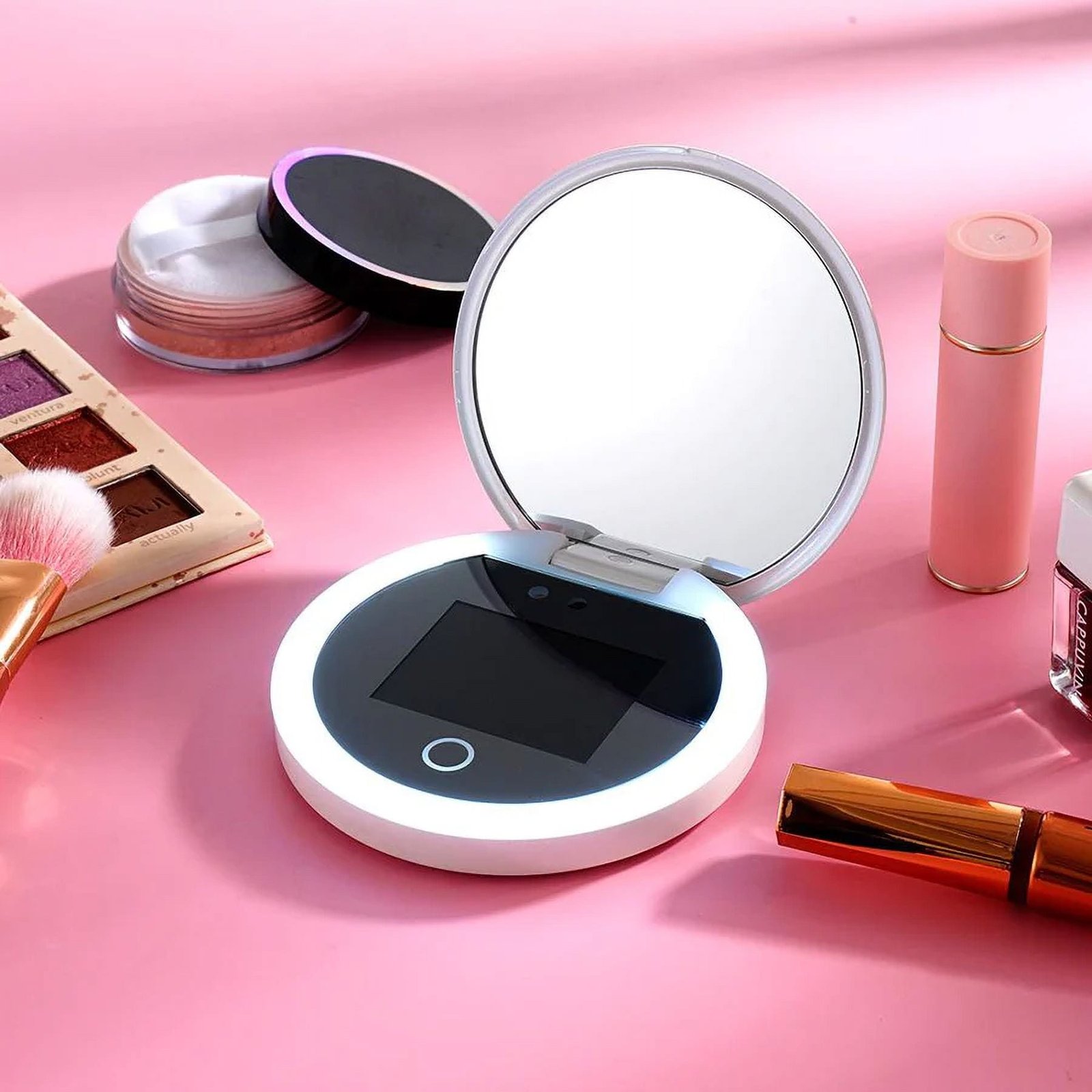 Cam Glow - Travel Compact Mirror With UV Camera